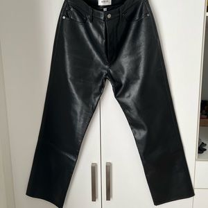 AGOLDE - recycled leather black straight leg pants. Size 31. Never worn.